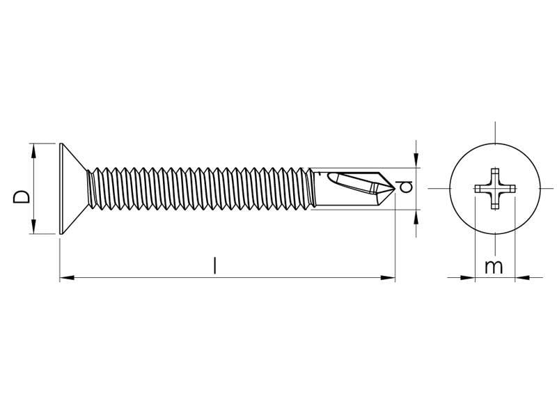 4.2x60 mm YHB Matkap Uçlu Vida DIN 7504P