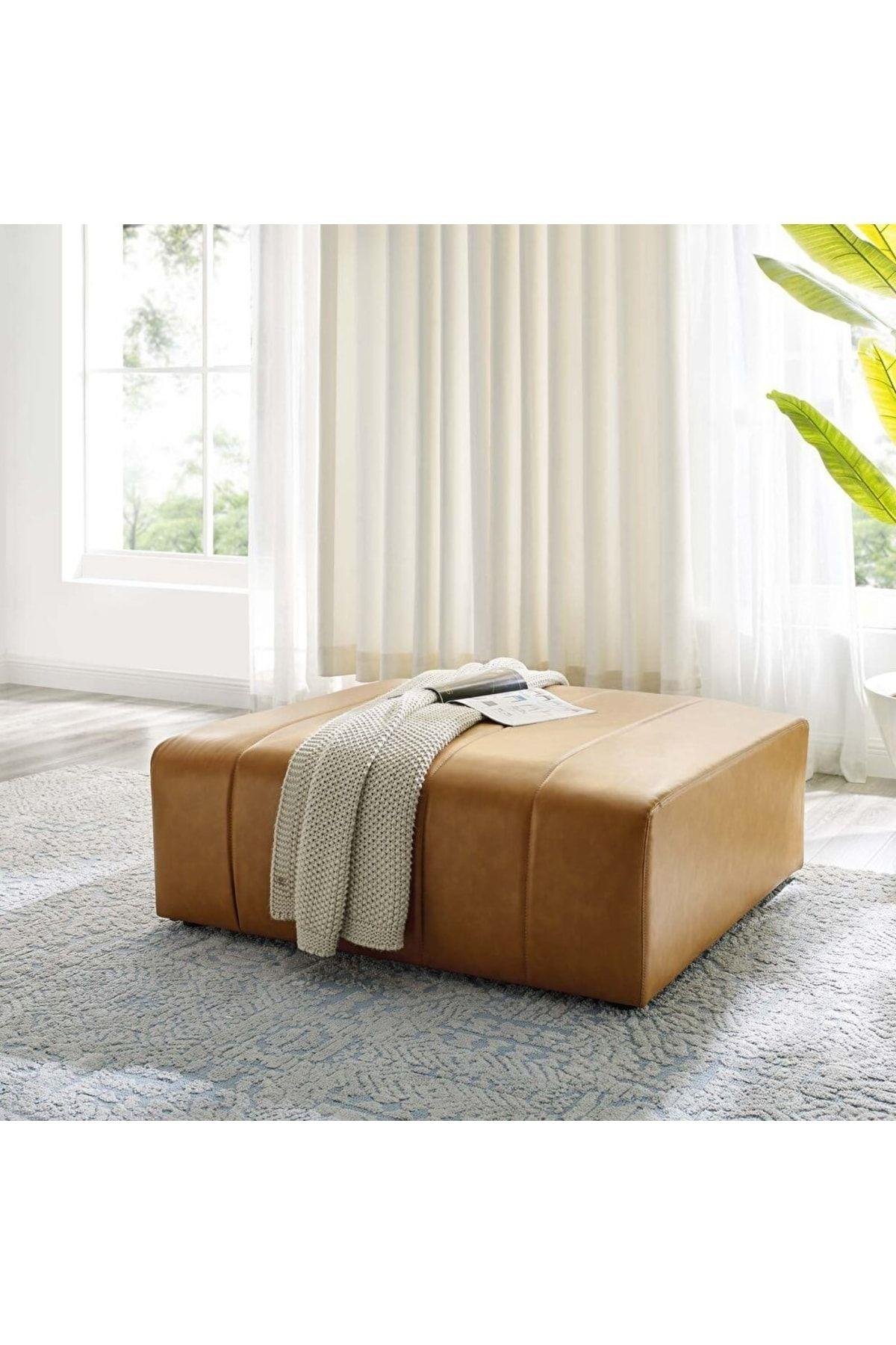 Puf & BenchLüx Suni Deri Kare Puf Taba 60*60cm
