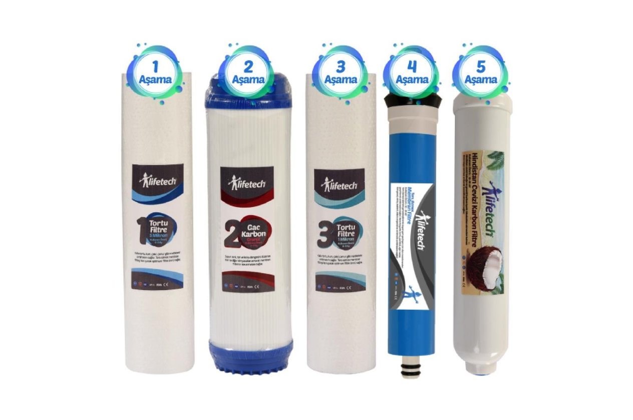 Lifetech 5 Aşama Filtre Seti (Membran Filtreli)
