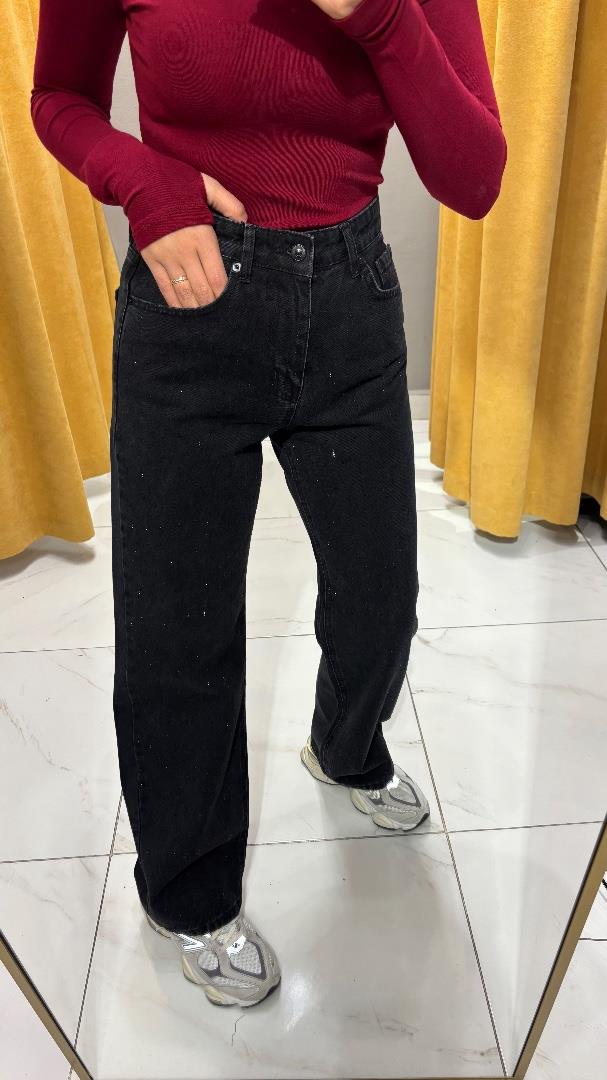 ZR TAŞLI JEAN SİYAH