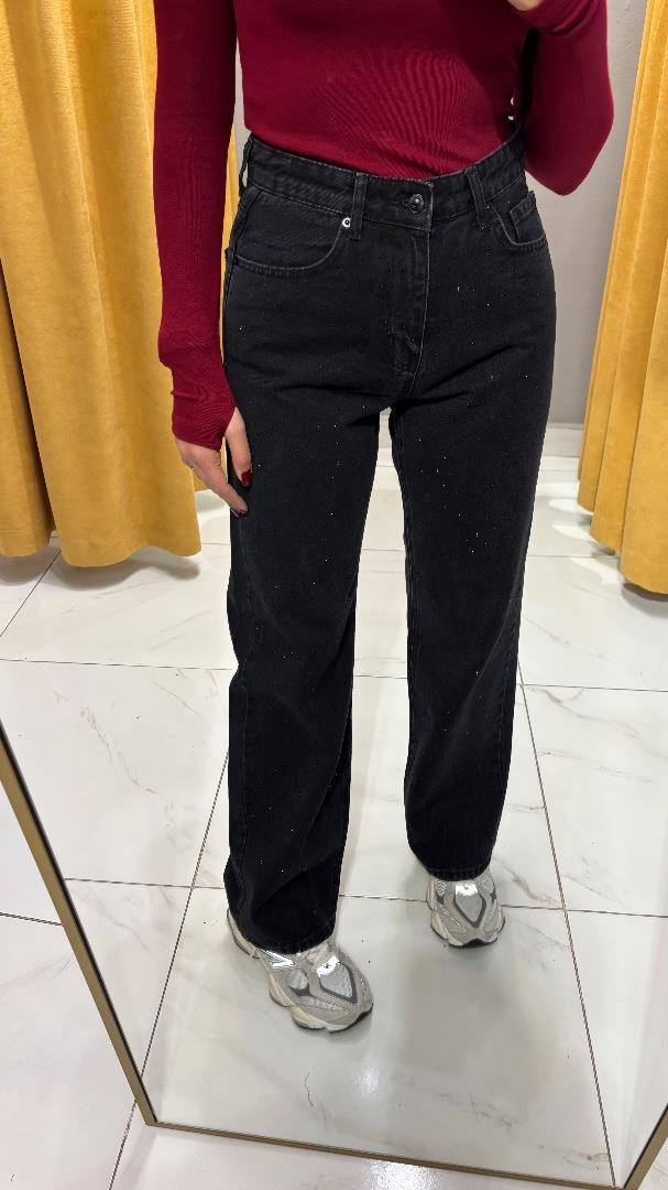 ZR TAŞLI JEAN SİYAH