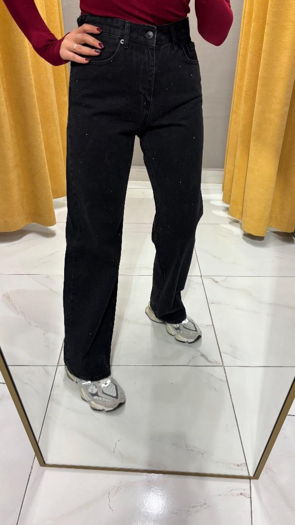 ZR TAŞLI JEAN SİYAH