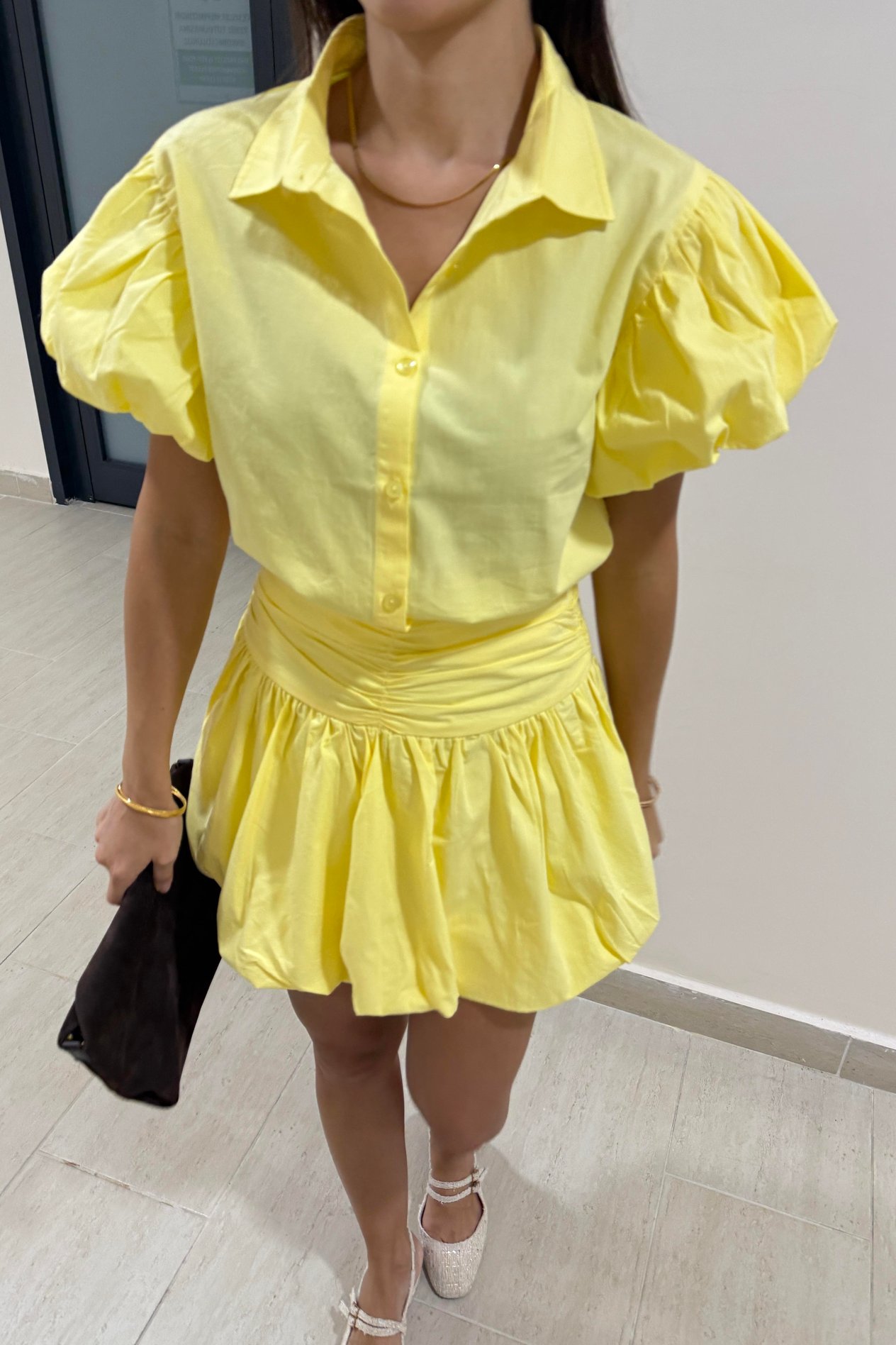 poplin srella takım sarı