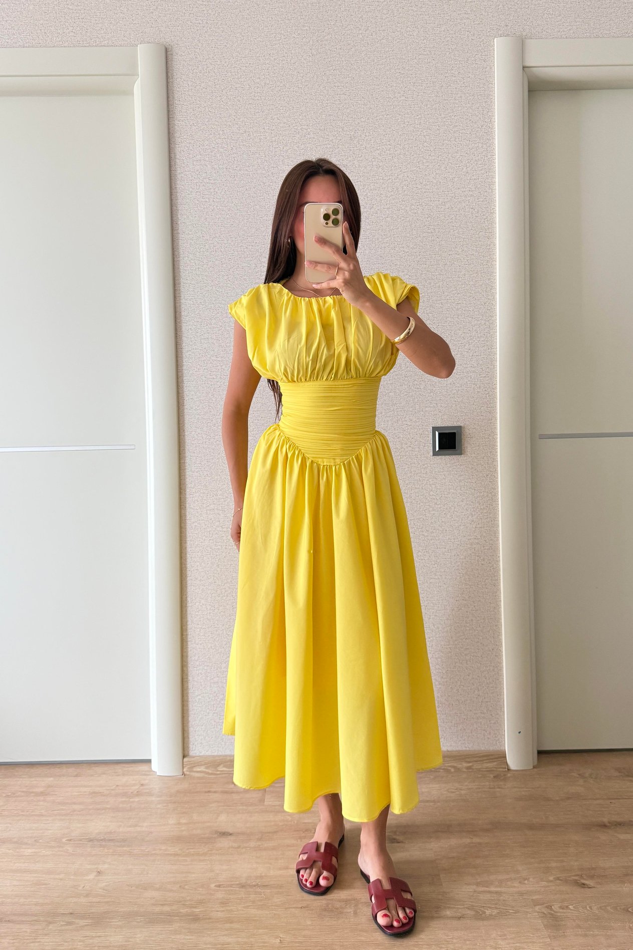TASARIM SARI ELBİSE