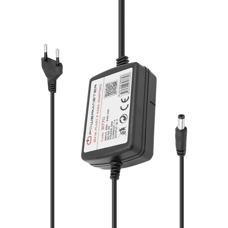 12 VOLT - 1 AMPER - 12 WATT MASAÜSTÜ İKİ UCU KABLOLU ADAPTÖR 5.5*2.5 UÇ (4767)