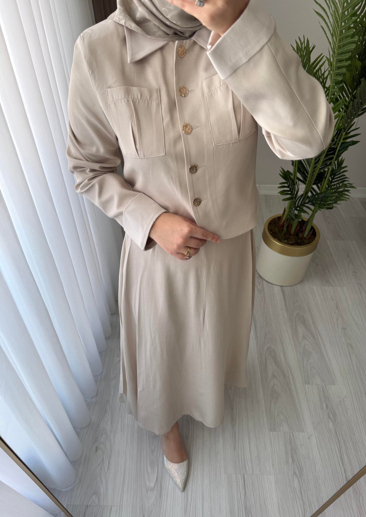 Victoria Ceketli Takım Krem