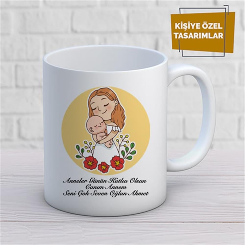 Kişiye Özel İsim Yazılabilir Anneler Günün Kutlu Olsun Canım Annem Kupa Bardak
