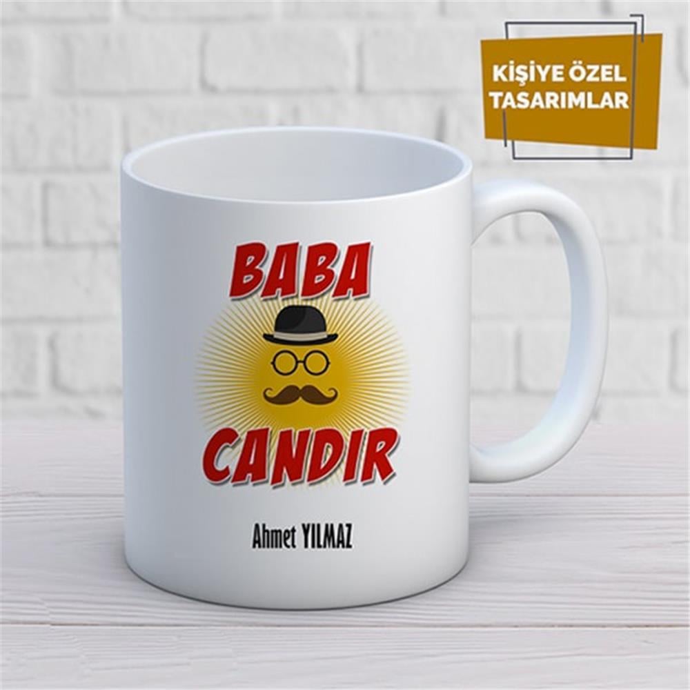 Kişiye Özel İsim Yazılabilir Baba Candır Kupa Bardak