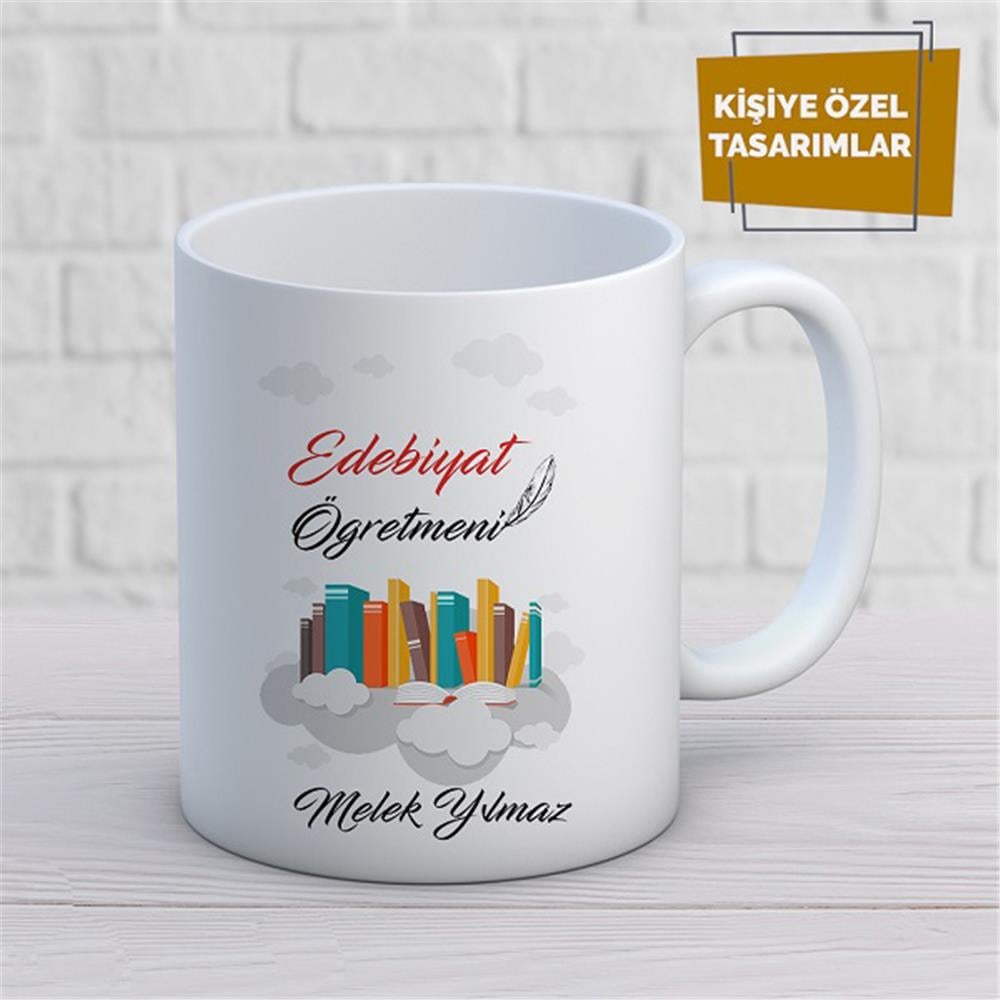 Kişiye Özel İsim Yazılabilir Edebiyat Öğretmeni Kupa Bardak