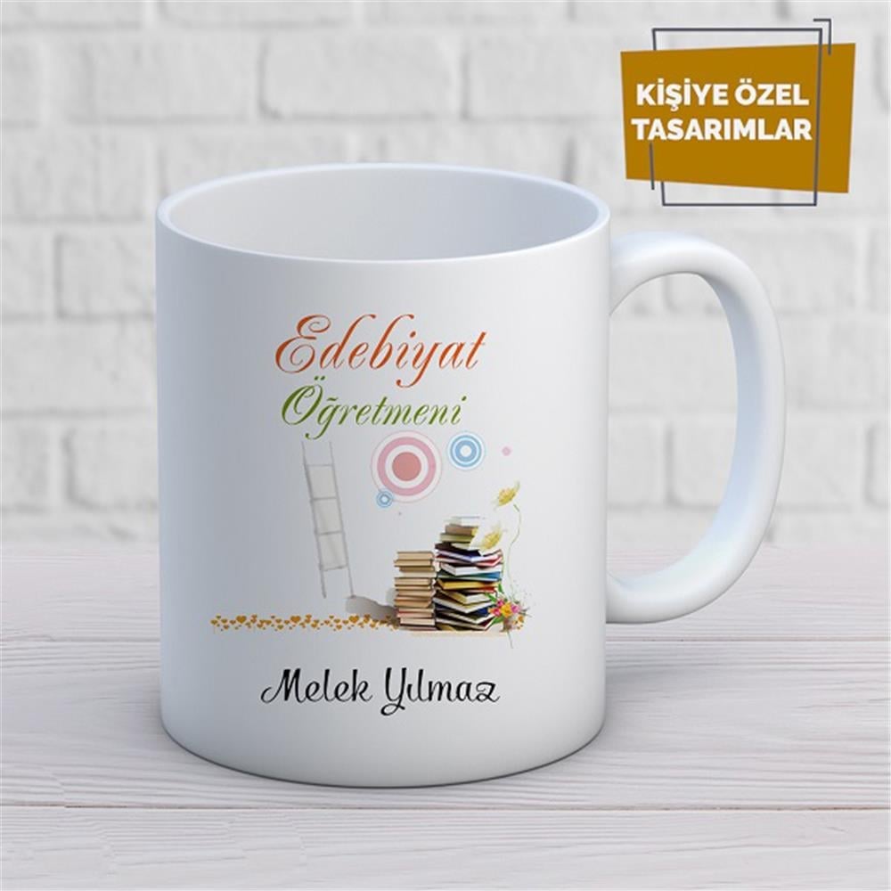 Kişiye Özel İsim Yazılabilir Edebiyat Öğretmeni Kupa Bardak