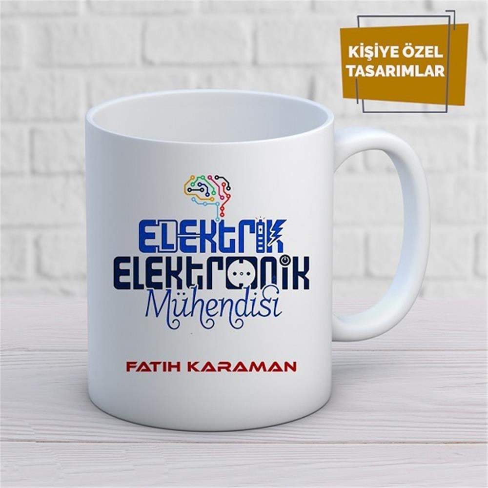 Kişiye Özel İsim Yazılabilir Elektrik Elektronik Mühendisi Kupa Bardak