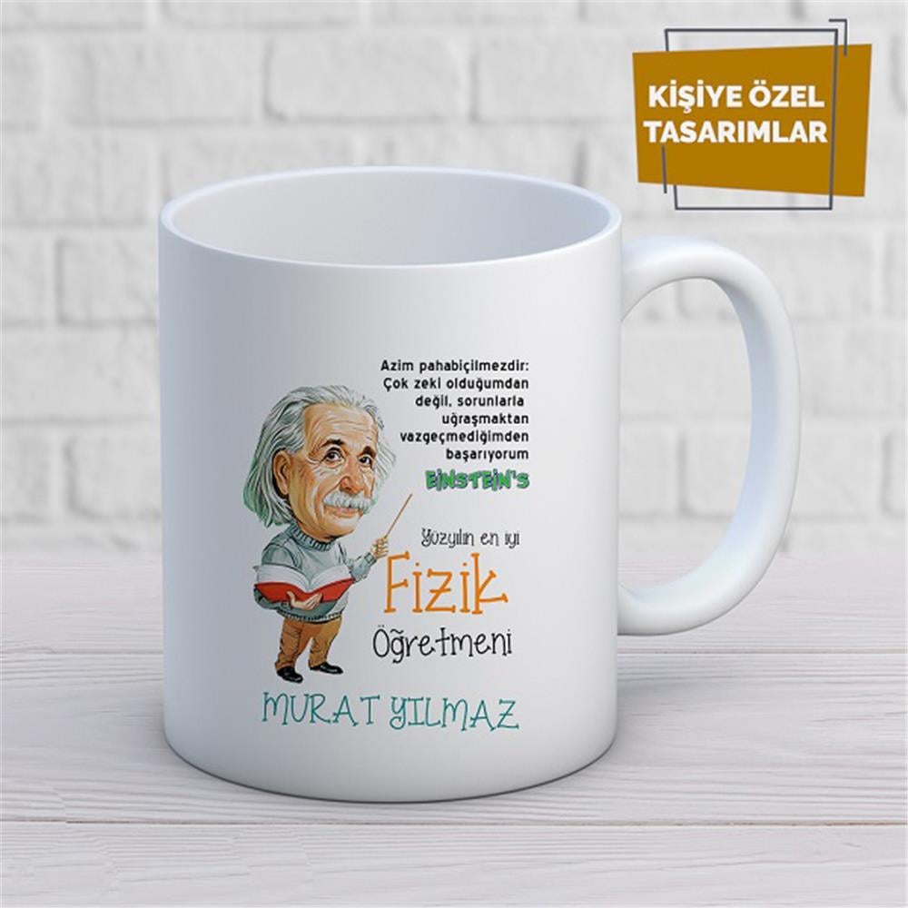 Kişiye Özel İsim Yazılabilir Fizik Öğretmeni Kupa Bardak