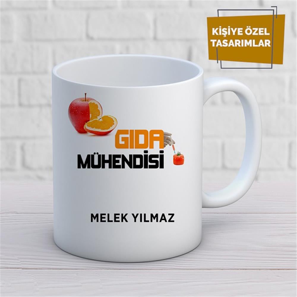 Kişiye Özel İsim Yazılabilir Gıda Mühendisi Kupa Bardak