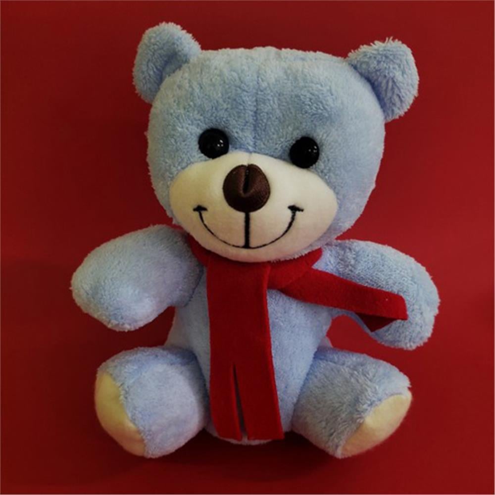 Peluş Oyuncak Ayıcık Atkılı Mavi