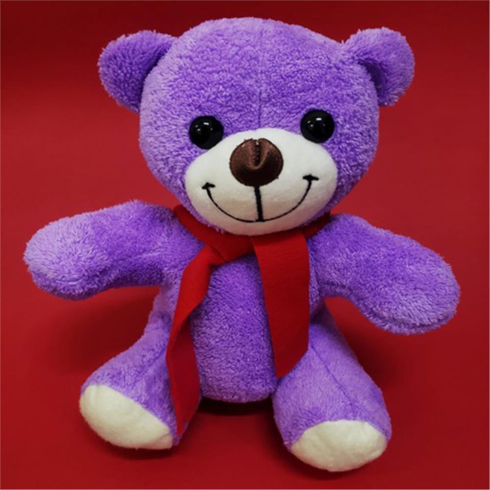 Peluş Oyuncak Ayıcık Atkılı Mor