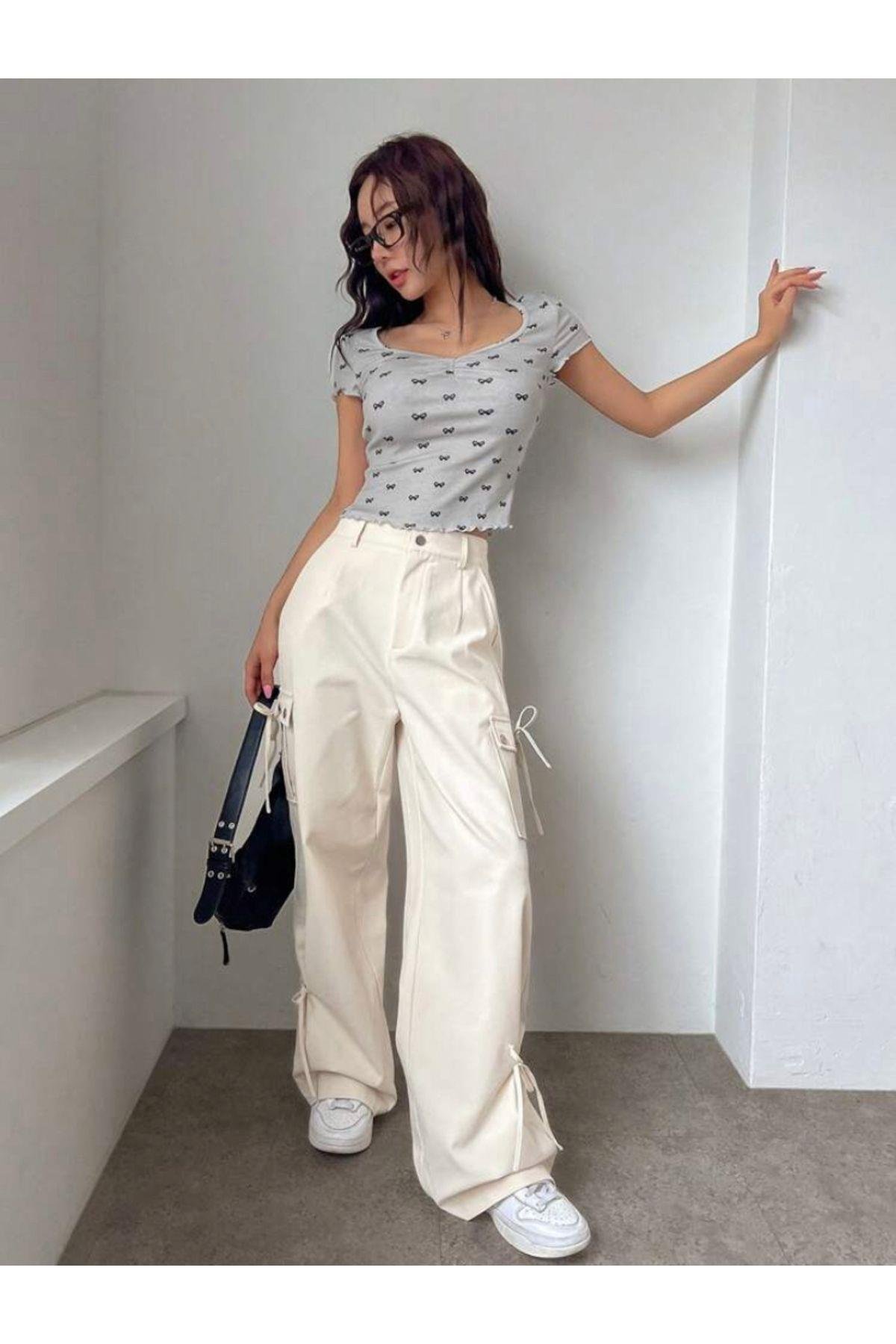 Y2k Coquette Gri Fiyonklu Pinterest Tshirt