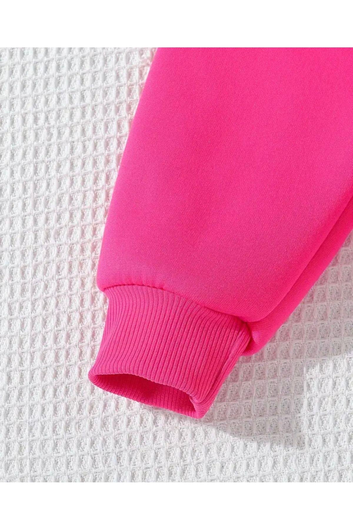 Y2k Coquette İçi Polar Pembe Kalpli Pinterest Sweatshirt