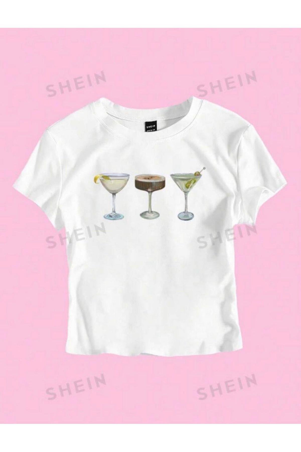 Y2k Coquette Kokteyl Bardaklı Pinterest Tshirt