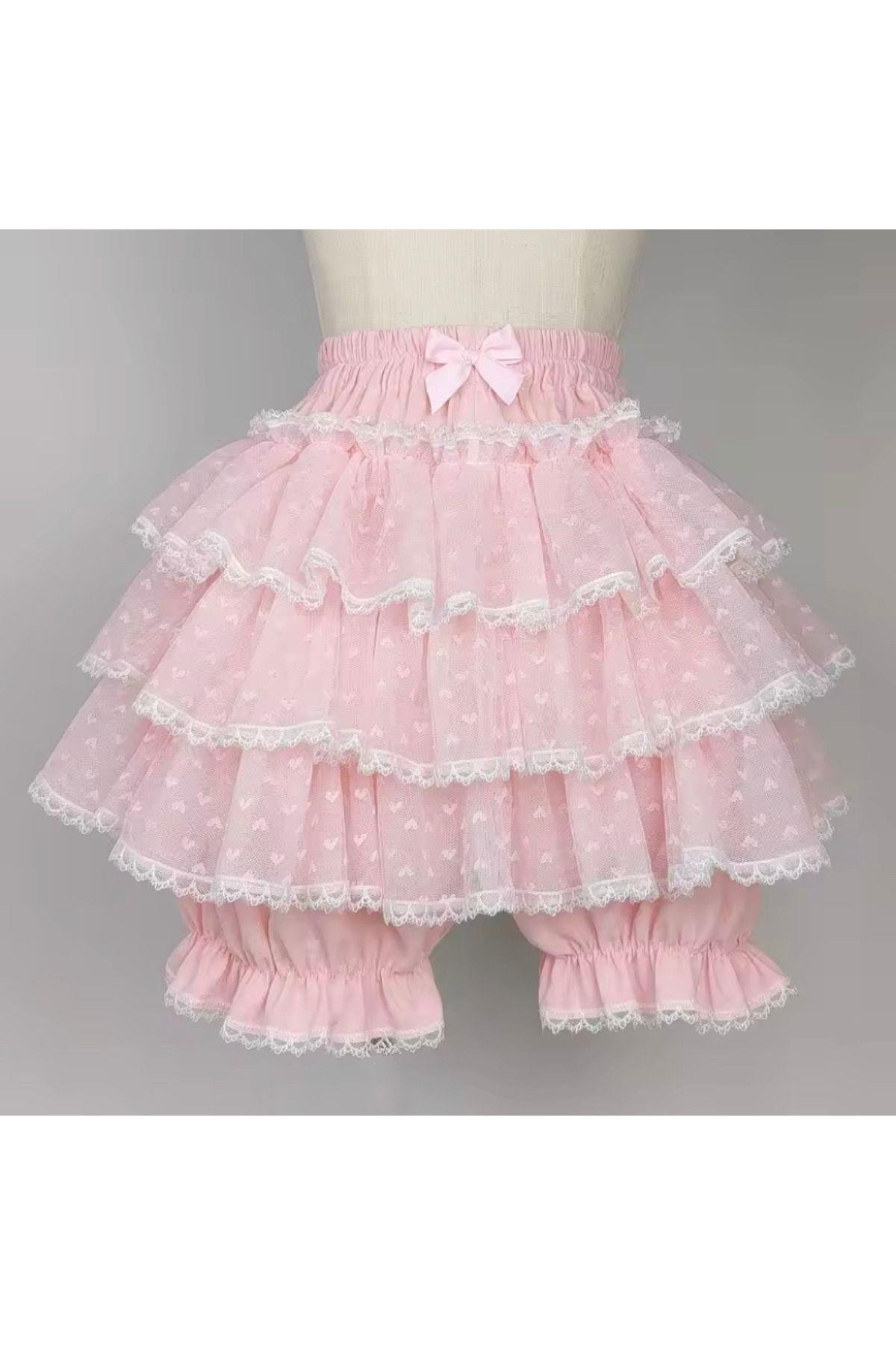 Y2k Mikharajuku Harajuku Kawaii Lolita Pembe Etek