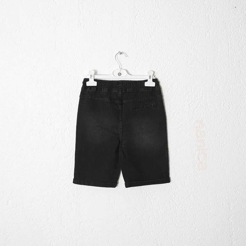 124233Erkek Çocuk Beli Lastikli Denim Şort 6-16 Yaş