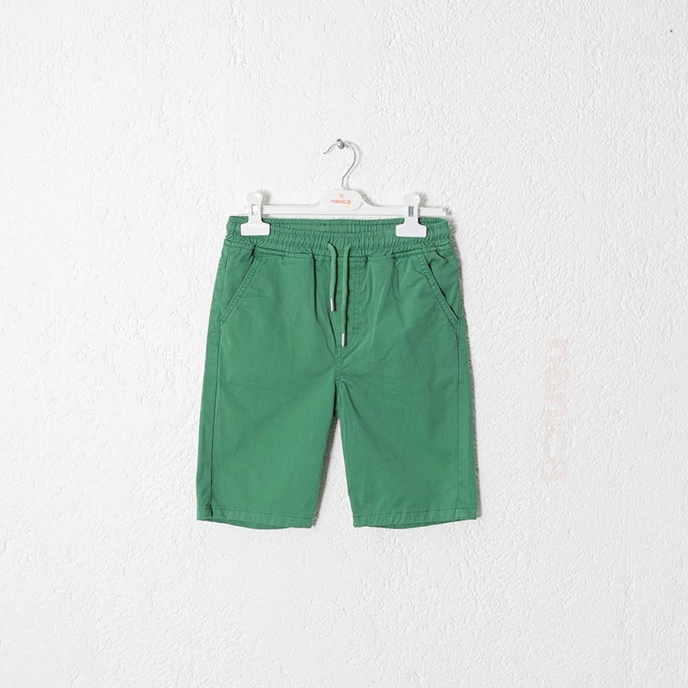 124206Erkek Çocuk Beli Lastikli Gabardin Şort 1-5 Yaş