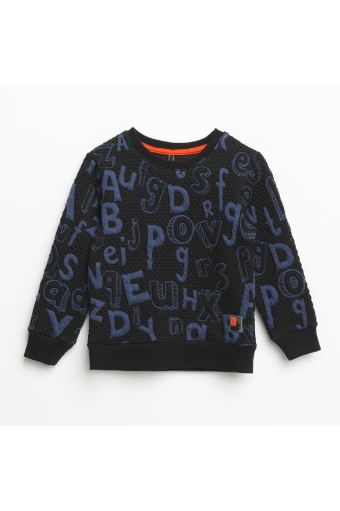 321335Erkek Çocuk Bisiklet Yaka Nakışlı Sweatshirt 1-5
