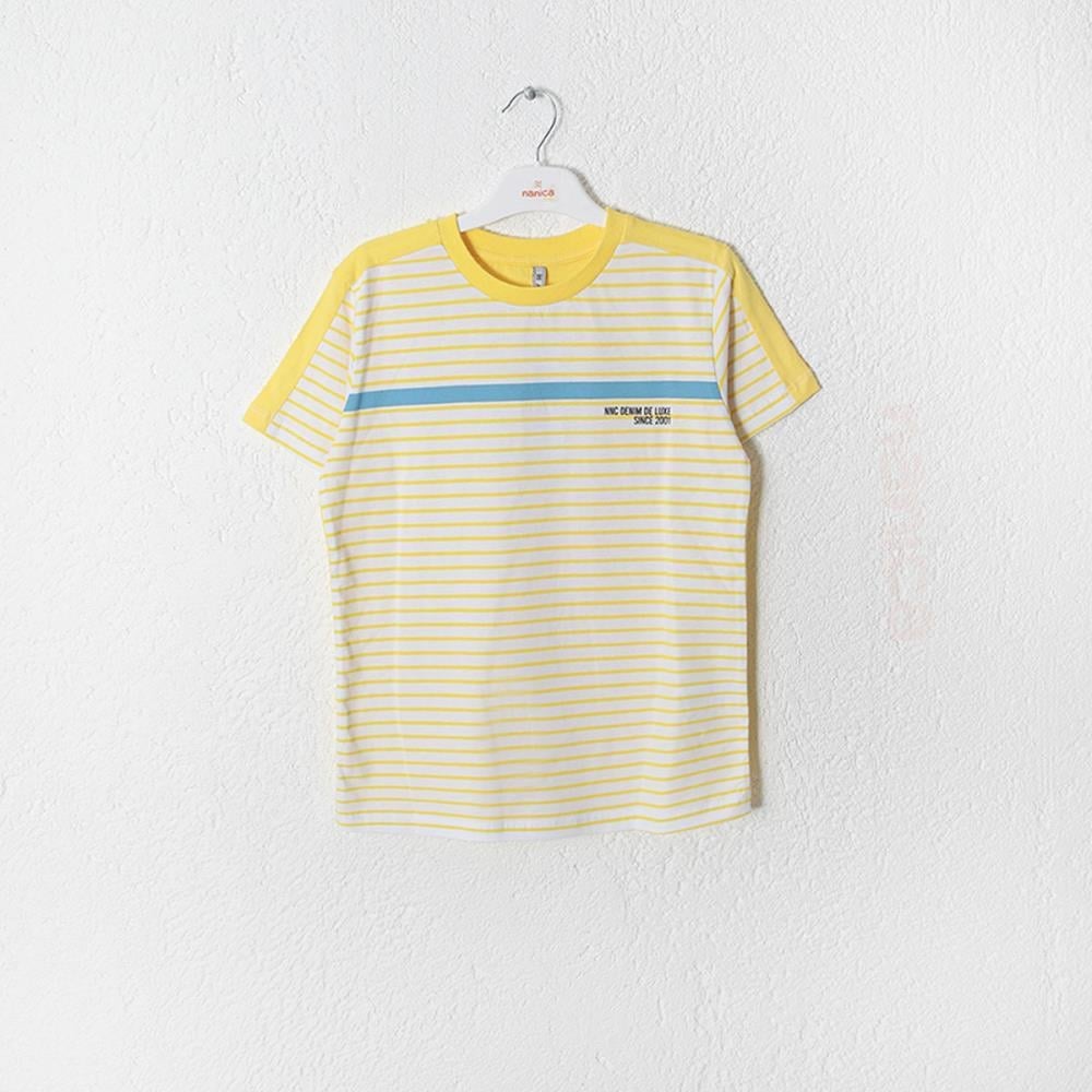 124324Erkek Çocuk Çizgili Baskı T-Shirt 1-5 Yaş