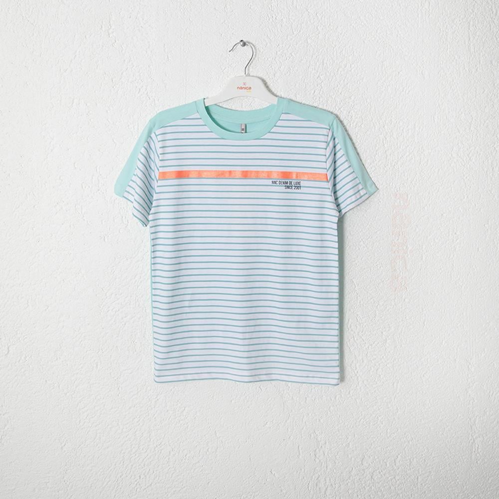 124324Erkek Çocuk Çizgili Baskı T-Shirt 1-5 Yaş