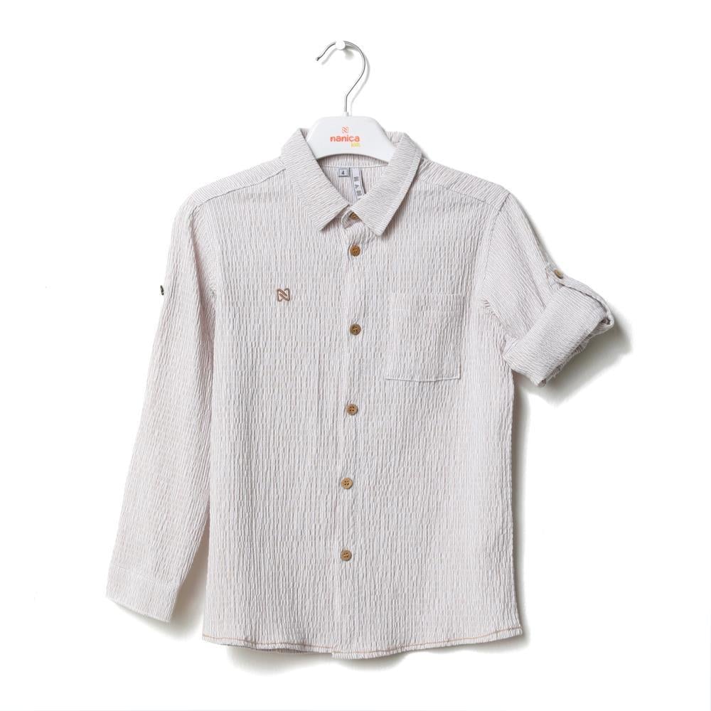 123119Erkek Çocuk Çizgili Cotton Gömlek 1-5 Yaş
