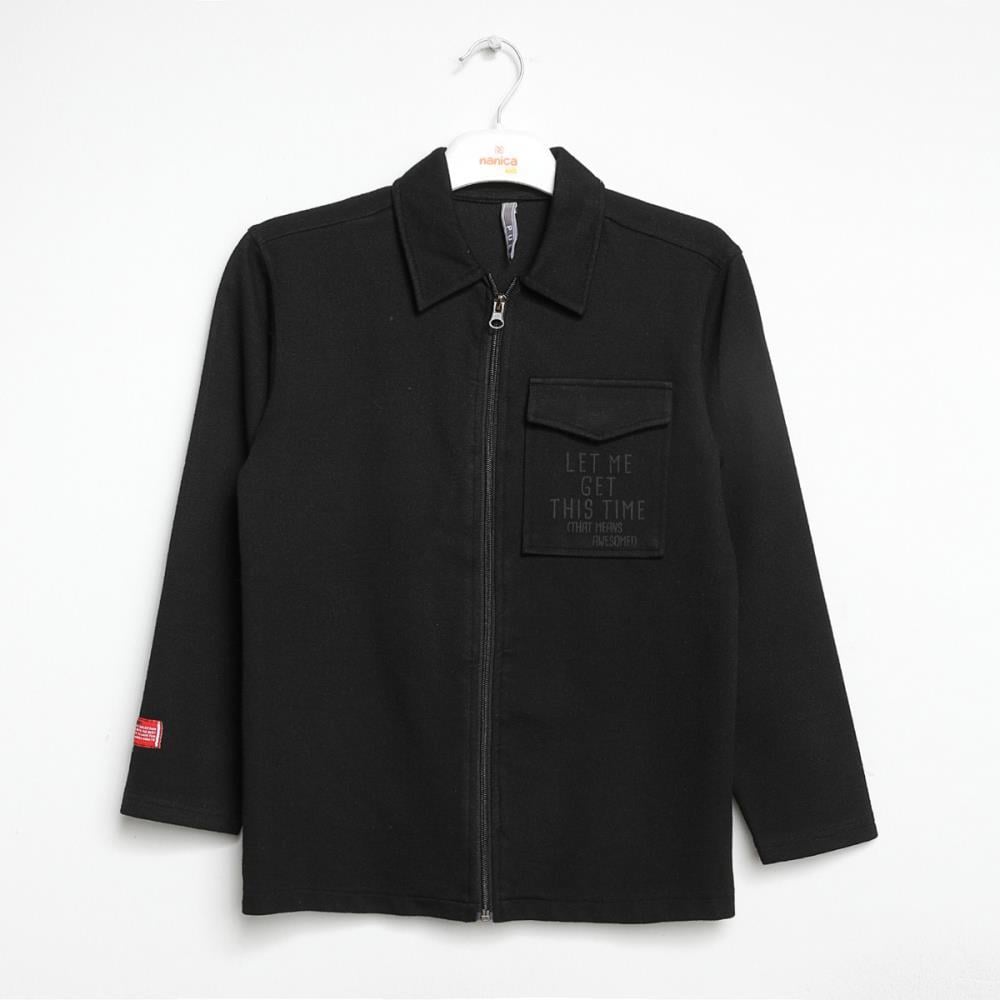322312Erkek Çocuk Fermuarlı Cotton Sweatshirt 6-16 Yaş