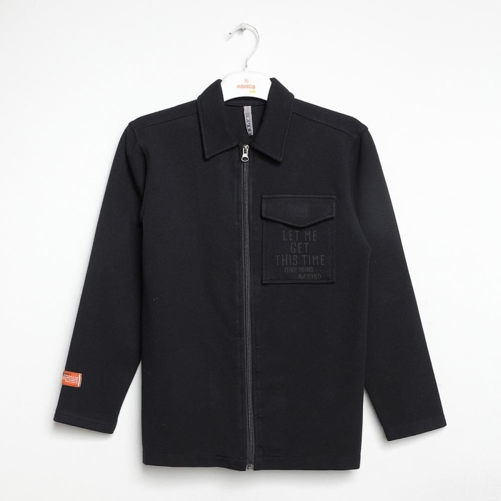 322312Erkek Çocuk Fermuarlı Cotton Sweatshirt 6-16 Yaş
