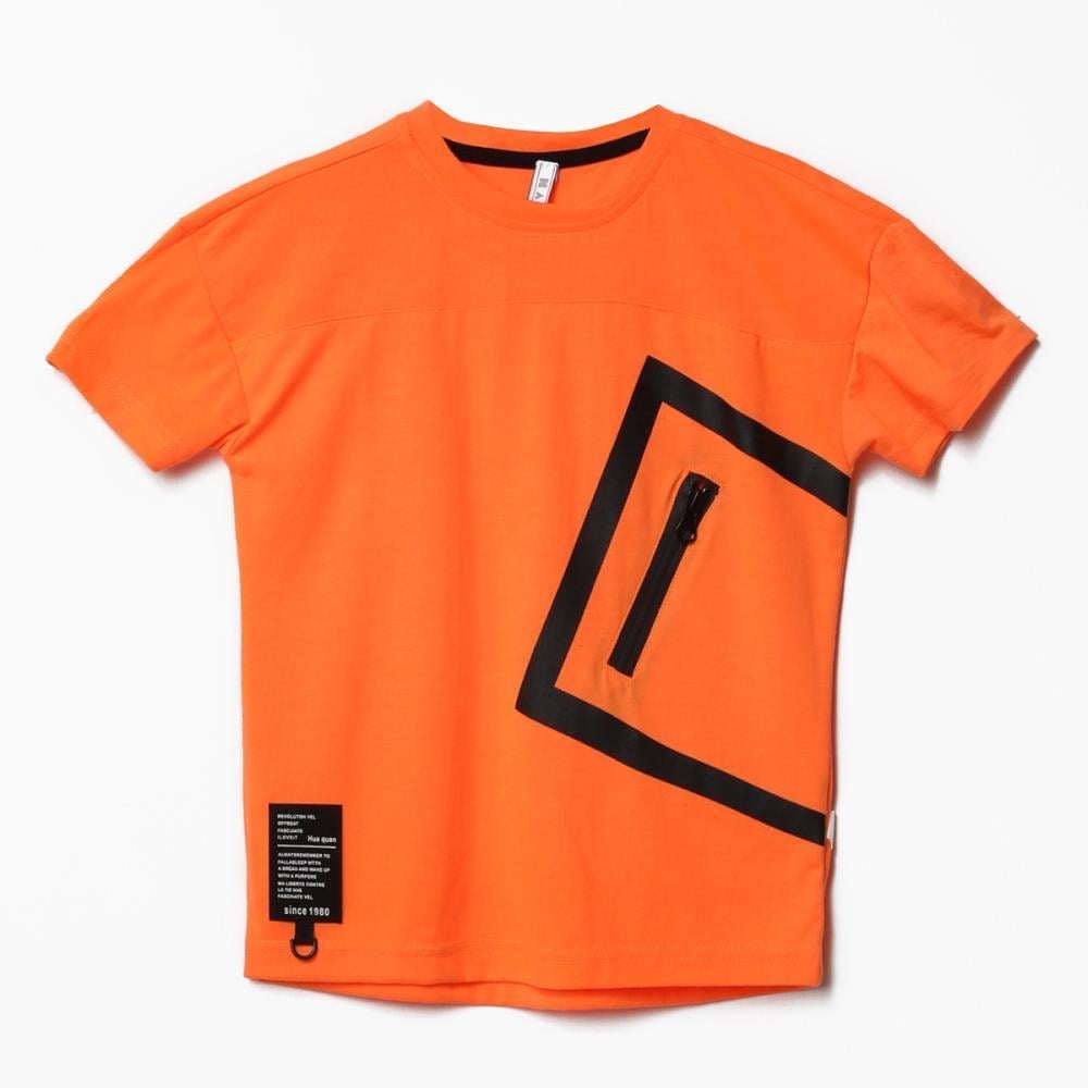 122347Erkek Çocuk Kare Cep T-Shirt 6-16 Yaş