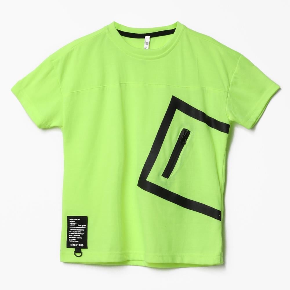 122347Erkek Çocuk Kare Cep T-Shirt 6-16 Yaş