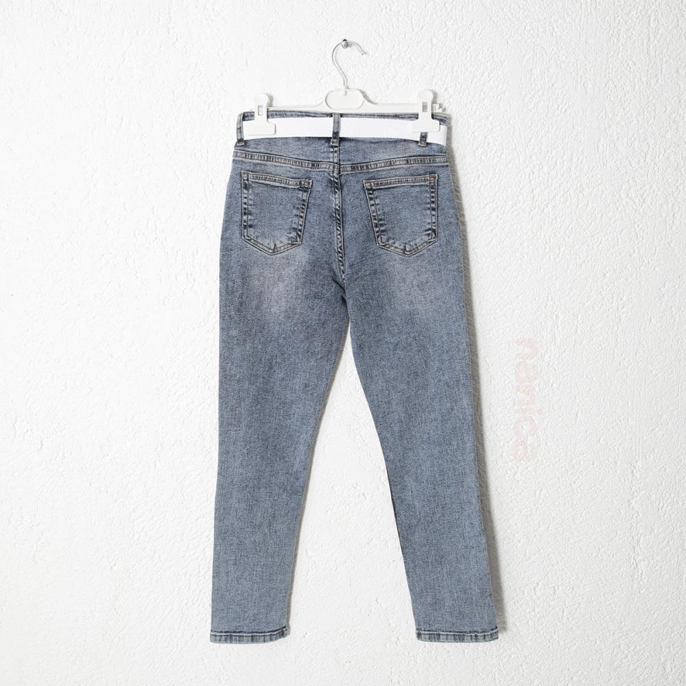 124238Erkek Çocuk Kemerli Beli Lastikli Denim Pantolon 1-5 Yaş