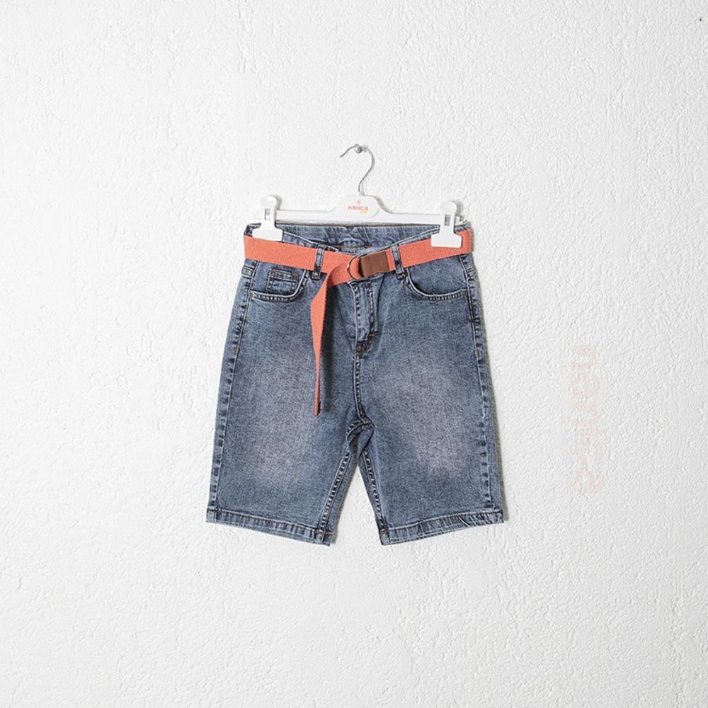 124236Erkek Çocuk Kemerli Denim Şort 1-5 Yaş
