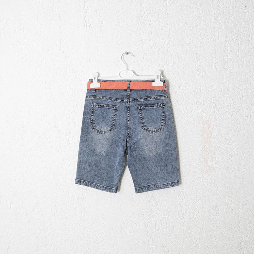 124236Erkek Çocuk Kemerli Denim Şort 1-5 Yaş