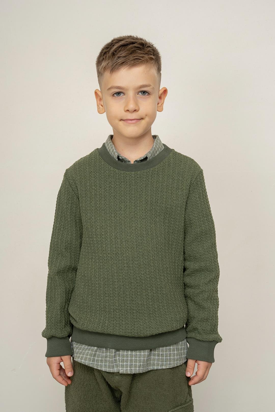 325329Erkek Çocuk Triko Örgü Sweatshirt 9-14 Yaş -325329