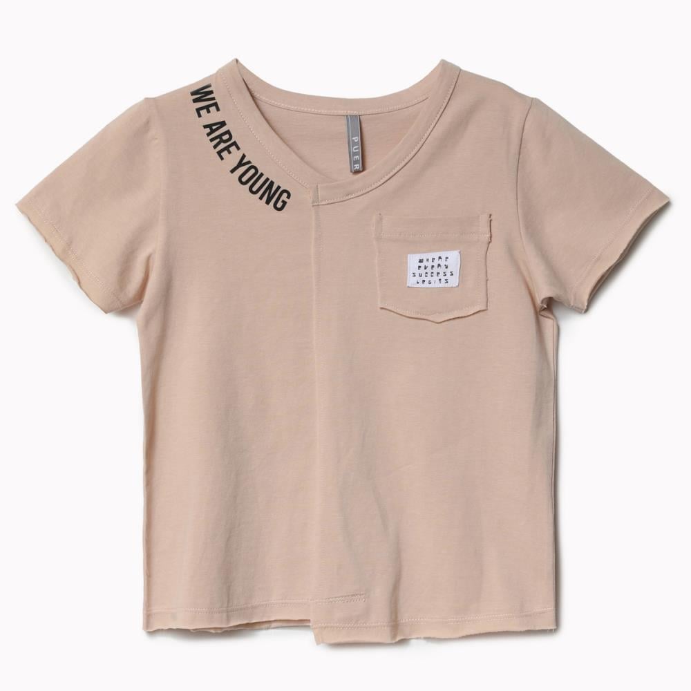 122328Erkek Çocuk V yaka Cepli T-Shirt 1-5 Yaş