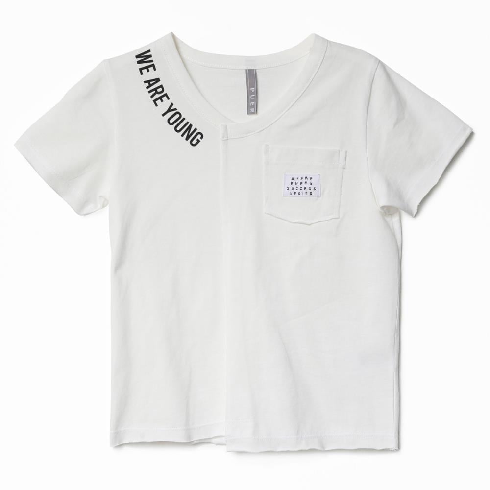 122328Erkek Çocuk V yaka Cepli T-Shirt 1-5 Yaş
