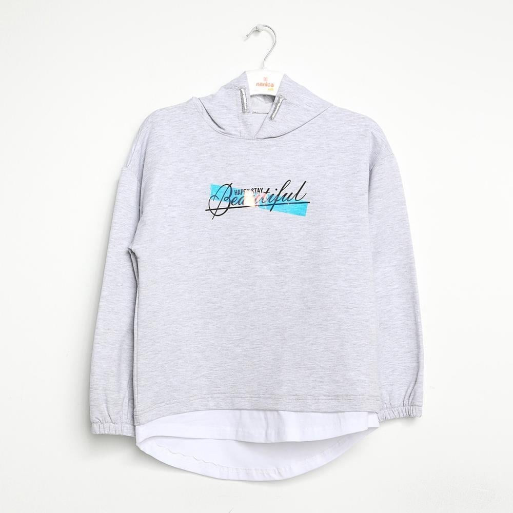 422313Kız Çocuk Kapşonlu Sweatshirt 6-16 Yaş