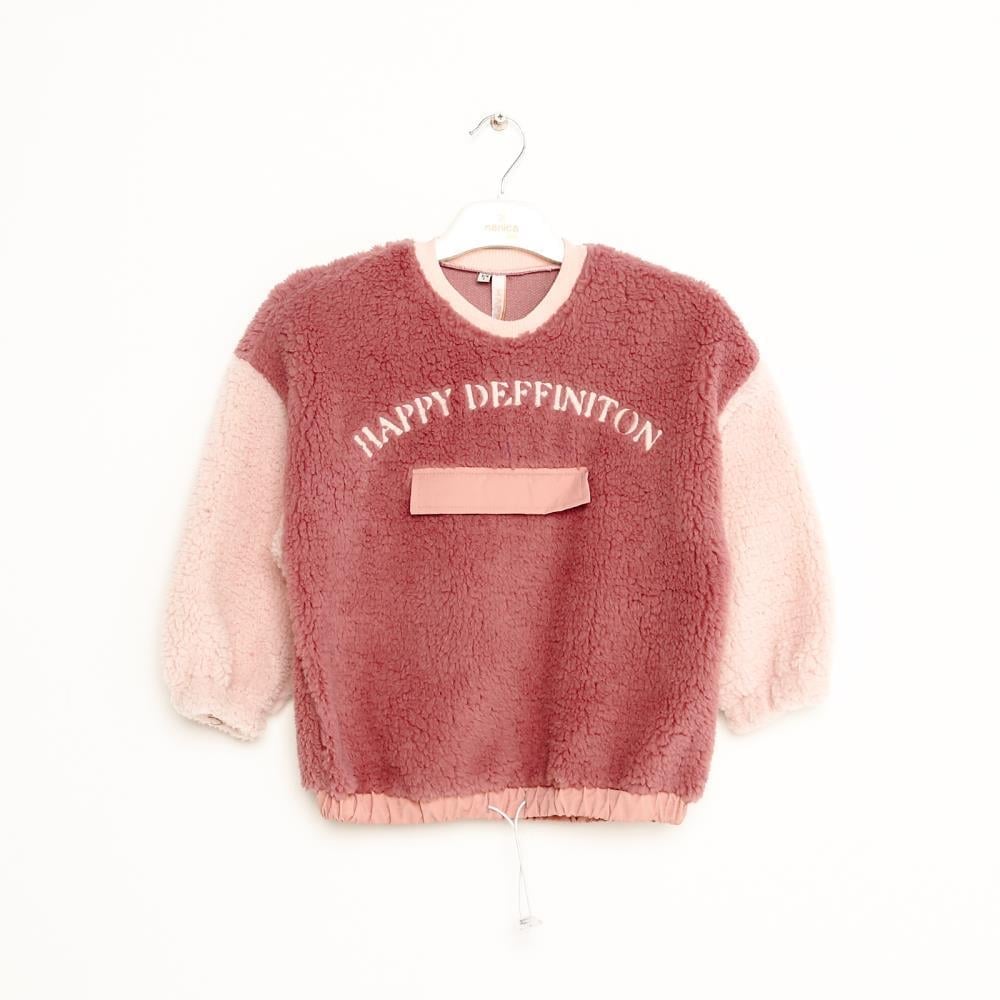 423304Kız Çocuk Peluş Garnili Sweatshirt 1-5 Yaş