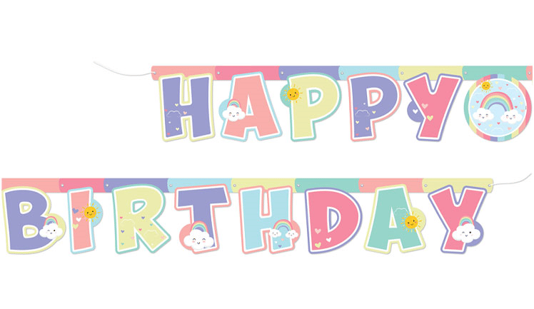 GÖKKUŞAĞI BULUT HAPPY BIRTHDAY BANNER
