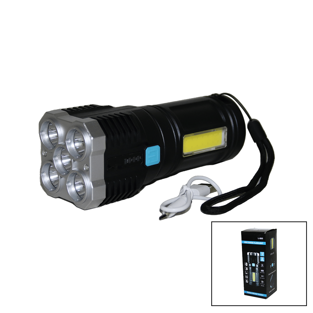 5IN1 + COB LED USB ŞARJLI EL FENERİ (4989)