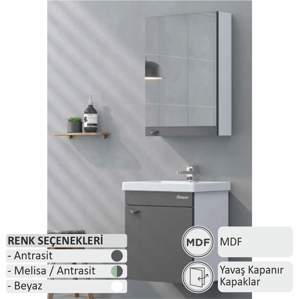 SHOWER LOFT Banyo Dolabı 50 Cm 