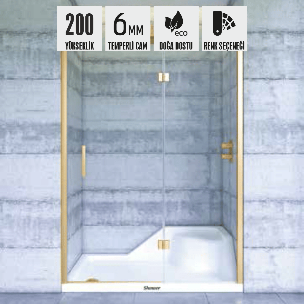 SHOWER PLACE İki Duvar Arası 1 Sabit 1 Açılır Tekne Üzeri Kabin