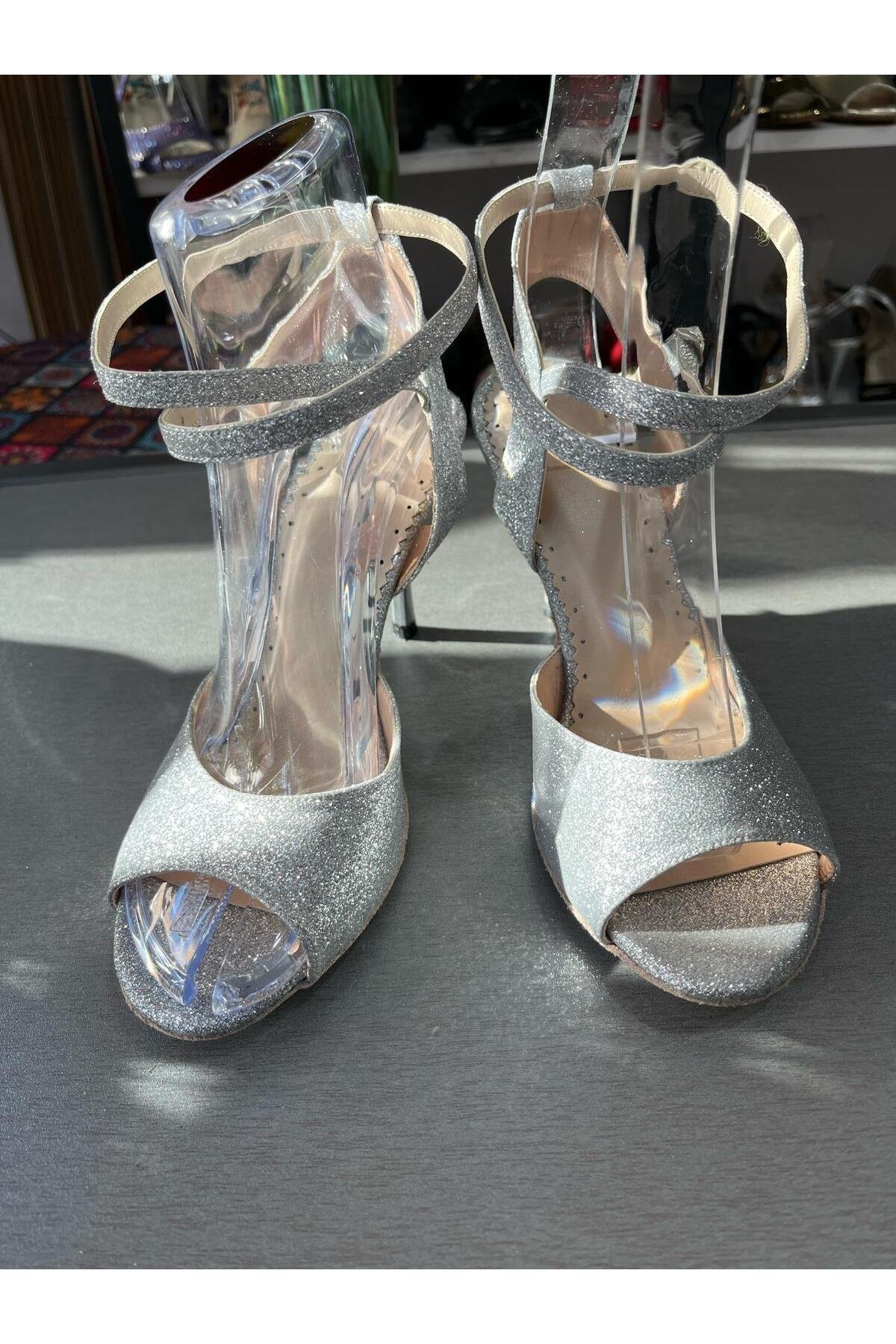 LAME SİMLİ KELEBEK MODEL KADIN TANGO-DANS VE SALON AYAKKABISI 8,5 CM(13PONT)TOPUK BOYUNDA ENMODAMODE