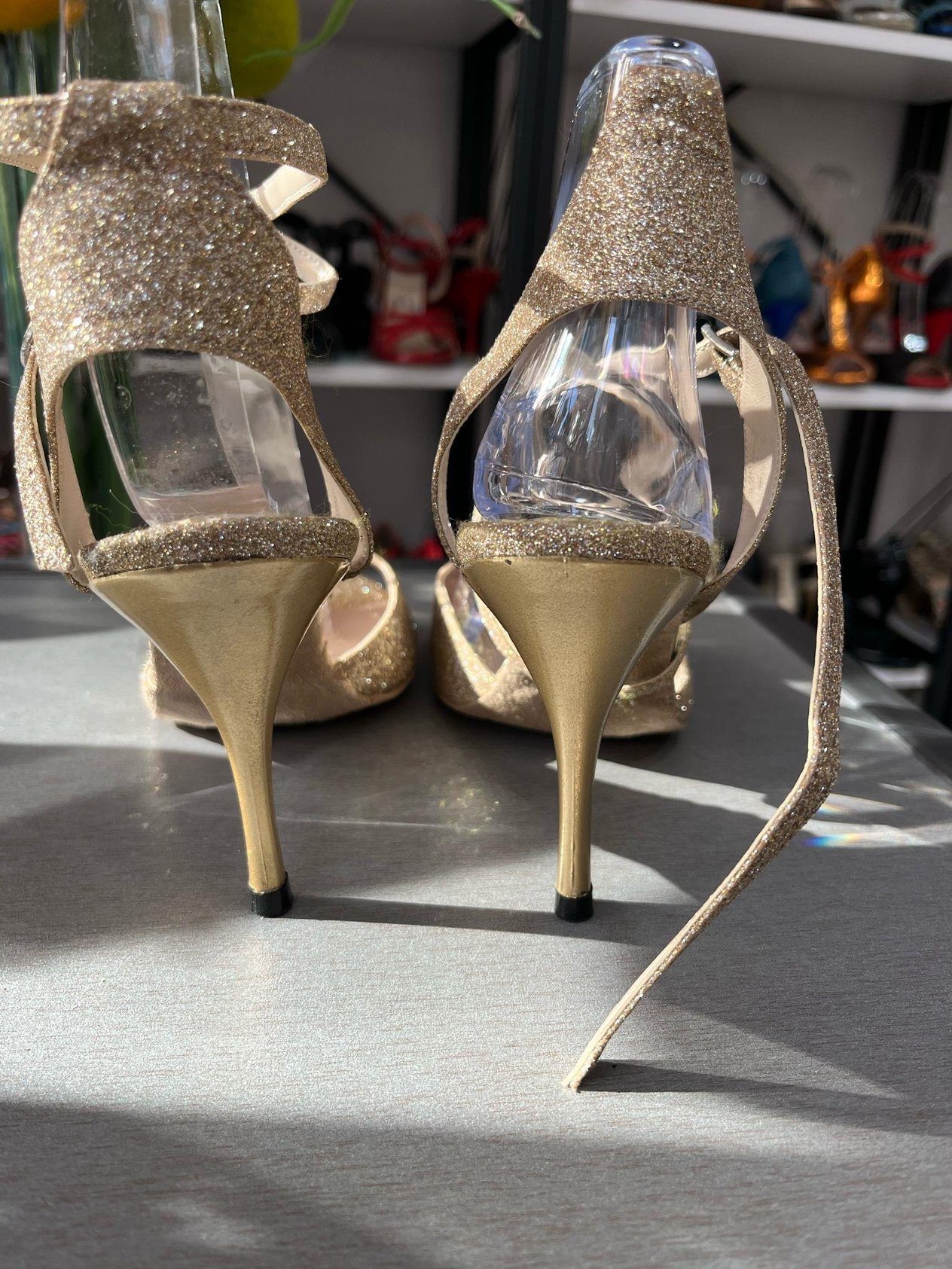 LAME SİMLİ KELEBEK MODEL KADIN TANGO-DANS VE SALON AYAKKABISI 8,5 CM(13PONT)TOPUK BOYUNDA ENMODAMODE