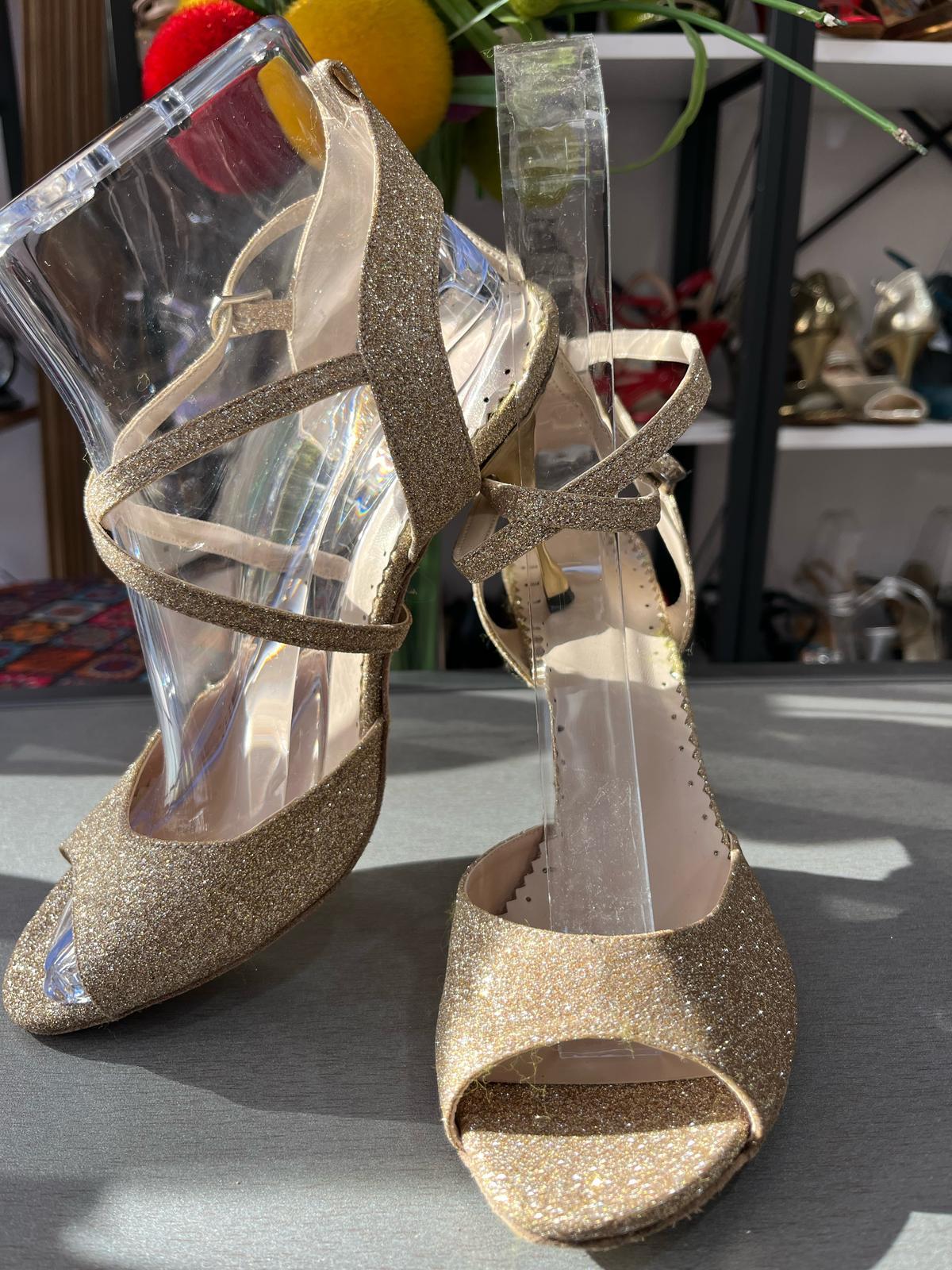 LAME SİMLİ KELEBEK MODEL KADIN TANGO-DANS VE SALON AYAKKABISI 8,5 CM(13PONT)TOPUK BOYUNDA ENMODAMODE