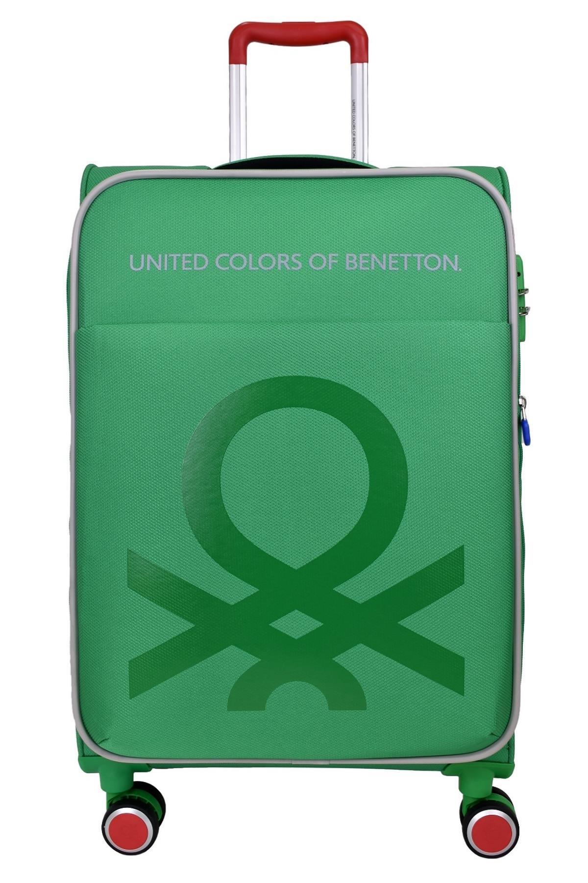 United Colors Of Benetton Ultra Light Hafif Lüx Kumaş Büyük Boy Valiz Yeşil BNT2200