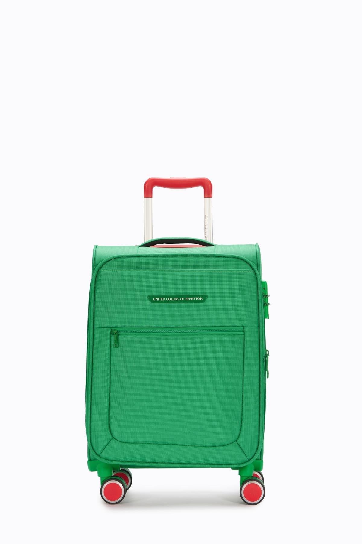 United Colors Of Benetton Ultra Light Hafif Lüx Kumaş Kabin Boy Valiz Yeşil BNT2800